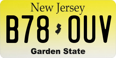 NJ license plate B78OUV