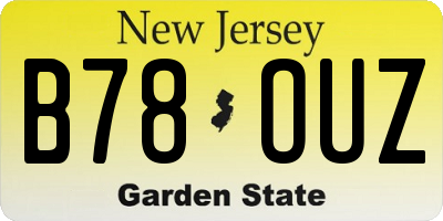 NJ license plate B78OUZ