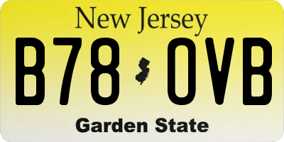 NJ license plate B78OVB