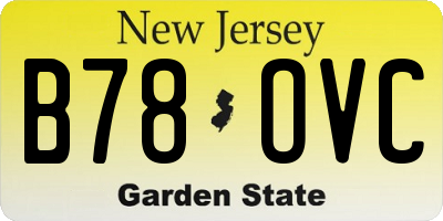 NJ license plate B78OVC