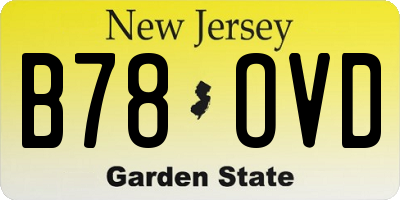 NJ license plate B78OVD