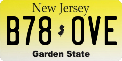NJ license plate B78OVE