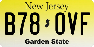 NJ license plate B78OVF