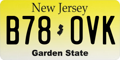 NJ license plate B78OVK