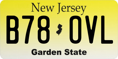 NJ license plate B78OVL