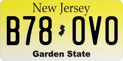 NJ license plate B78OVO