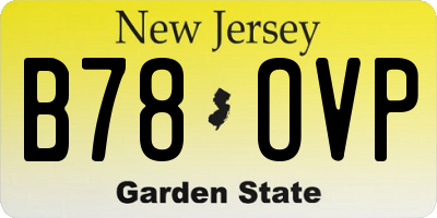 NJ license plate B78OVP