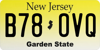 NJ license plate B78OVQ