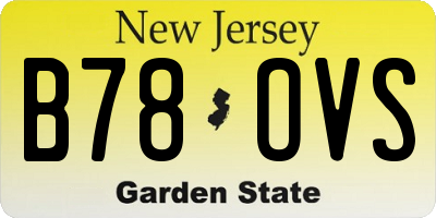NJ license plate B78OVS