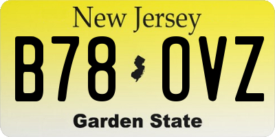 NJ license plate B78OVZ