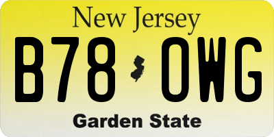 NJ license plate B78OWG