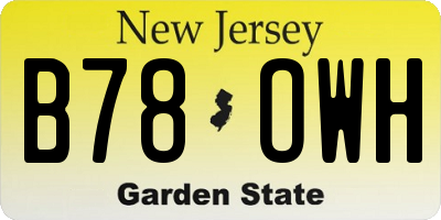 NJ license plate B78OWH