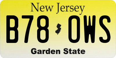 NJ license plate B78OWS