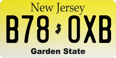 NJ license plate B78OXB