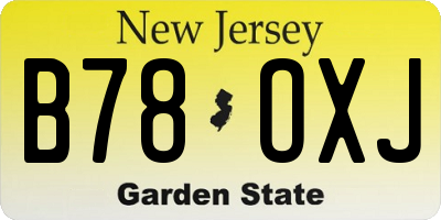 NJ license plate B78OXJ