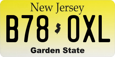 NJ license plate B78OXL