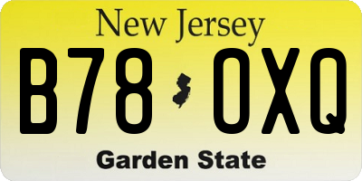 NJ license plate B78OXQ