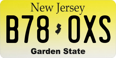 NJ license plate B78OXS
