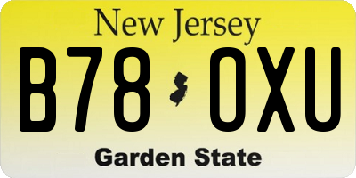 NJ license plate B78OXU