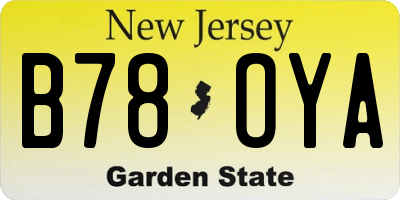 NJ license plate B78OYA