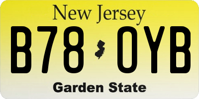 NJ license plate B78OYB