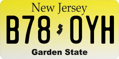 NJ license plate B78OYH