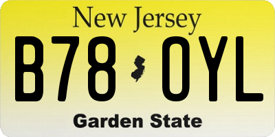 NJ license plate B78OYL