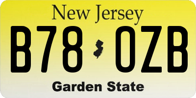 NJ license plate B78OZB