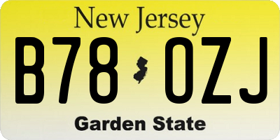 NJ license plate B78OZJ