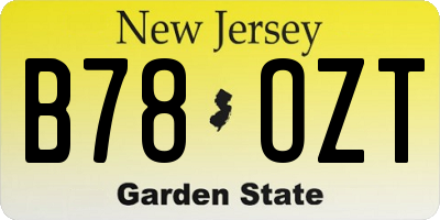 NJ license plate B78OZT