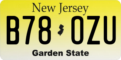 NJ license plate B78OZU