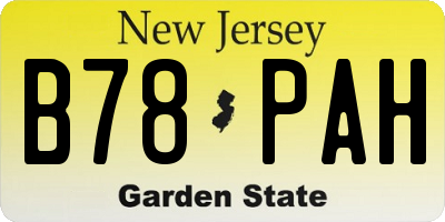 NJ license plate B78PAH