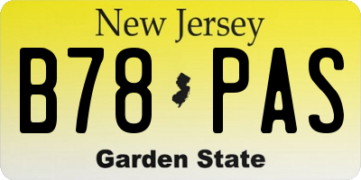 NJ license plate B78PAS