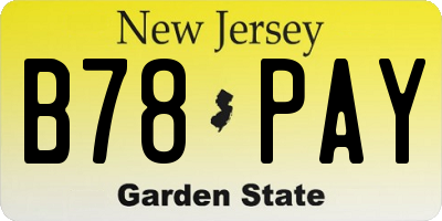 NJ license plate B78PAY