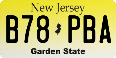 NJ license plate B78PBA