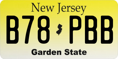 NJ license plate B78PBB