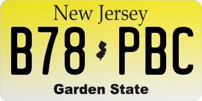 NJ license plate B78PBC