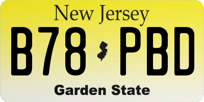 NJ license plate B78PBD