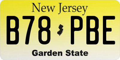 NJ license plate B78PBE