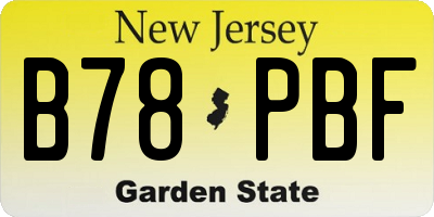 NJ license plate B78PBF