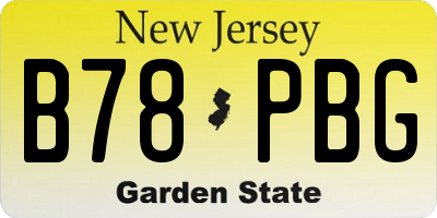 NJ license plate B78PBG
