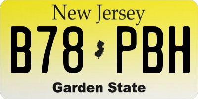 NJ license plate B78PBH