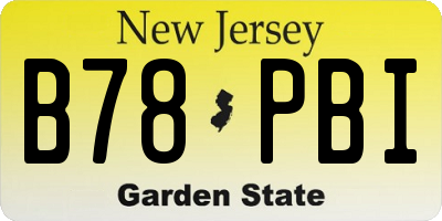 NJ license plate B78PBI
