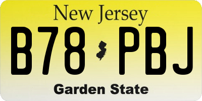 NJ license plate B78PBJ