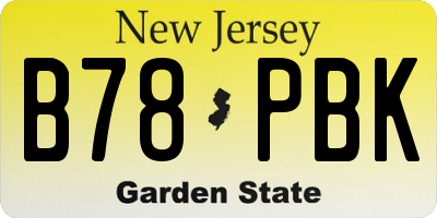 NJ license plate B78PBK