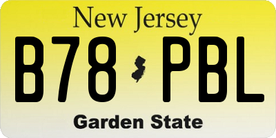 NJ license plate B78PBL