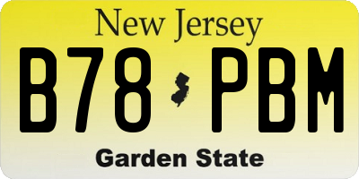 NJ license plate B78PBM