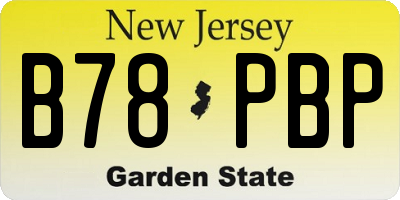 NJ license plate B78PBP