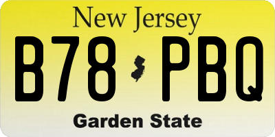 NJ license plate B78PBQ