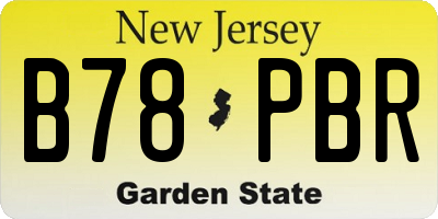 NJ license plate B78PBR